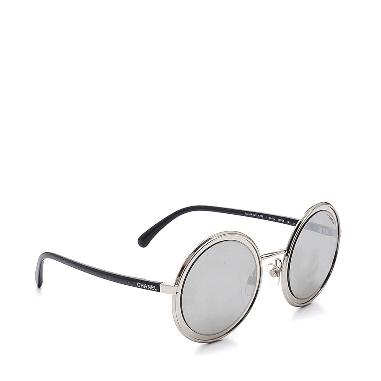 Chanel - Silver Metal Round Sunglasses